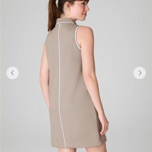 SPANX air Essentials Beige Sleeveless Dress with White Accents